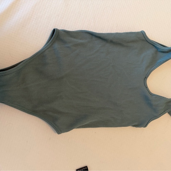 Zara Ribbed Bodysuit in Light Blue - Picture 3 of 3